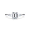 1.50ct Emerald and Baguette Cut Lab Diamond Trilogy Engagement Ring - Gem-imas Diamond Jewellery