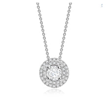  Double Halo Round Brilliant Diamond Pendant - Gem-imas Diamond Jewellery