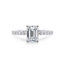  Emerald Cut Shoulder Set Diamond Engagement Ring - Gem-imas Diamond Jewellery