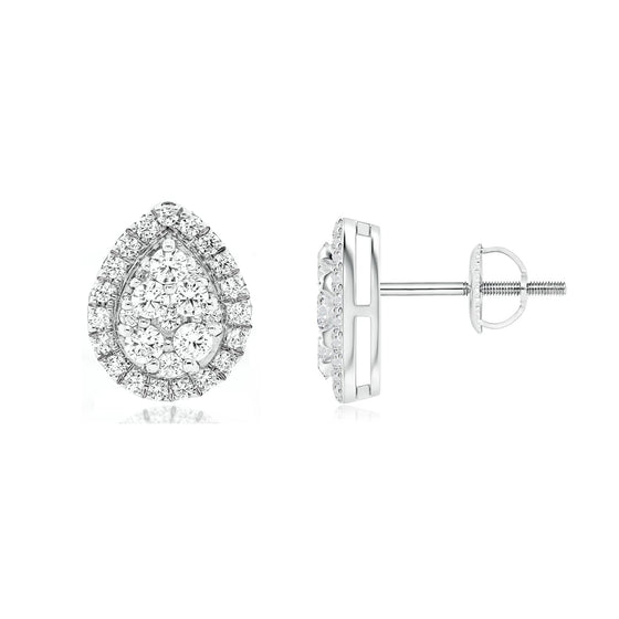 Pear Cluster Diamond Earrings - Gem-imas Diamond Jewellery