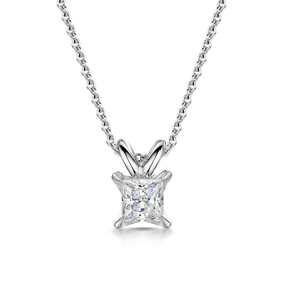 1ct Princess Cut Solitaire Lab Diamond Pendant - Gem-imas Diamond Jewellery