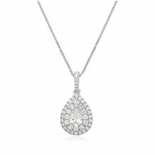  Double Halo Pear Cut Diamond Pendant - Gem-imas Diamond Jewellery