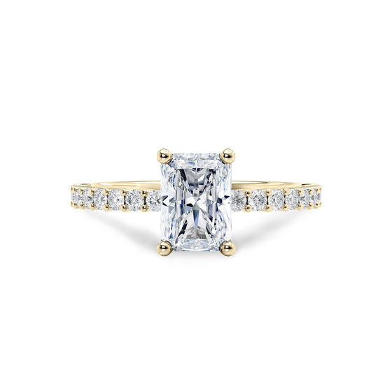 Radiant Shoulder Set Diamond Engagement Ring - Gem-imas Diamond Jewellery