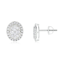  Oval Cluster Diamond Earrings - Gem-imas Diamond Jewellery