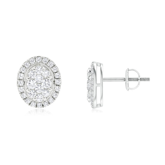 Oval Cluster Diamond Earrings - Gem-imas Diamond Jewellery