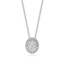  Cluster Set Oval Shaped Diamond Pendant - Gem-imas Diamond Jewellery