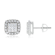  Cushion Cluster Diamond Earrings - Gem-imas Diamond Jewellery