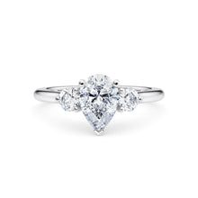  Pear and Round Brilliant Diamond Trilogy Engagement Ring - Gem-imas Diamond Jewellery