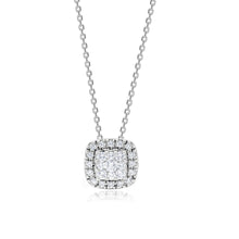  Cluster Set Cushion Shaped Diamond Pendant - Gem-imas Diamond Jewellery