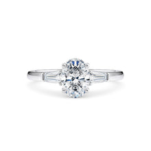  Oval and Baguette Diamond Trilogy Engagement Ring - Gem-imas Diamond Jewellery