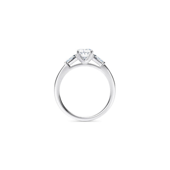 Oval and Baguette Diamond Trilogy Engagement Ring - Gem-imas Diamond Jewellery