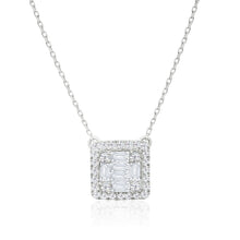  Baguette and Round Diamond Cluster Pendant - Gem-imas Diamond Jewellery