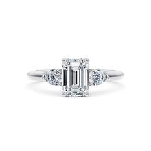  Emerald Cut and Pear Diamond Trilogy Engagement Ring - Gem-imas Diamond Jewellery