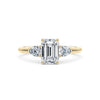 Emerald Cut and Pear Diamond Trilogy Engagement Ring - Gem-imas Diamond Jewellery