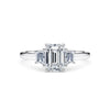 Emerald Cut Diamond Trilogy Engagement Ring - Gem-imas Diamond Jewellery