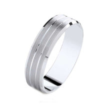  Matt Satin Bevelled Edge Men's wedding Band - Gem-imas Diamond Jewellery