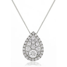  Pear Shaped Diamond Cluster Pendant - Gem-imas Diamond Jewellery