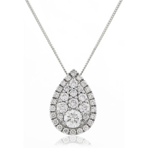 Pear Shaped Diamond Cluster Pendant - Gem-imas Diamond Jewellery