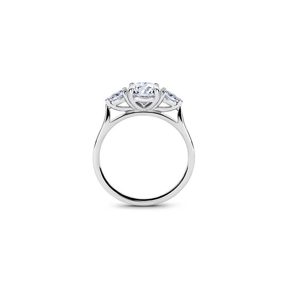 Round Brilliant and Pear Diamond Trilogy Engagement Ring - Gem-imas Diamond Jewellery