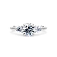  Round Brilliant and Pear Diamond Trilogy Engagement Ring - Gem-imas Diamond Jewellery