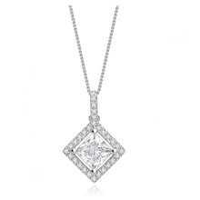  Princess Cut Diamond Halo Pendant - Gem-imas Diamond Jewellery