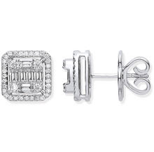  Baguette and Round Diamond Cluster Earrings - Gem-imas Diamond Jewellery