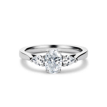  Oval and Pear Diamond Trilogy Engagement Ring - Gem-imas Diamond Jewellery