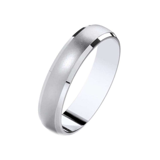 Matt Satin Men's Wedding Band with Polished Edges - Gem-imas Diamond Jewellery