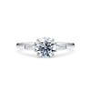 Round Brilliant and Baguette Diamond Trilogy Engagement Ring - Gem-imas Diamond Jewellery