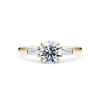 Round Brilliant and Baguette Diamond Trilogy Engagement Ring - Gem-imas Diamond Jewellery