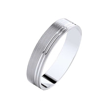  Matt Satin Men's Wedding Band with Offset Polished Grooves - Gem-imas Diamond Jewellery