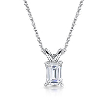  1ct Emerald Cut Solitaire Lab Diamond 18ct white gold Pendant - Gem-imas Diamond Jewellery