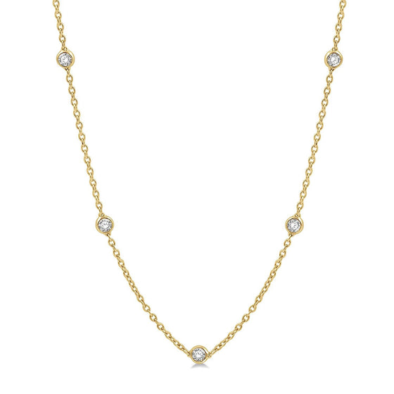 Bezel Set Diamond Chain Necklace - Gem-imas Diamond Jewellery