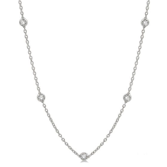 Bezel Set Diamond Chain Necklace - Gem-imas Diamond Jewellery