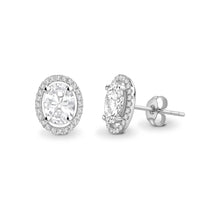  Oval Single Halo Diamond Earrings - Gem-imas Diamond Jewellery