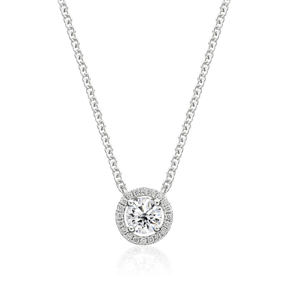 Round Brilliant Diamond Halo Pendant - Gem-imas Diamond Jewellery