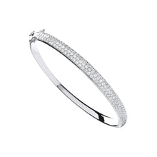  18ct White Gold Pave Set Bangle - Gem-imas Diamond Jewellery