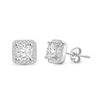 Princess Cut Single Halo Diamond Earrings - Gem-imas Diamond Jewellery