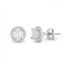  Round Single Halo Diamond Earrings - Gem-imas Diamond Jewellery