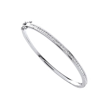  18ct White Gold Channel Set Bangle - Gem-imas Diamond Jewellery