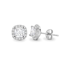  Cushion Single Halo Diamond Earrings - Gem-imas Diamond Jewellery