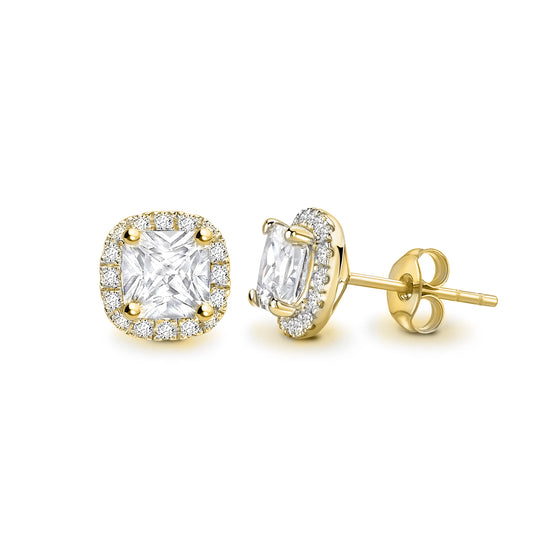 Cushion Single Halo Diamond Earrings - Gem-imas Diamond Jewellery