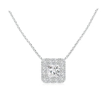  Emerald Cut Diamond Halo Pendant - Gem-imas Diamond Jewellery