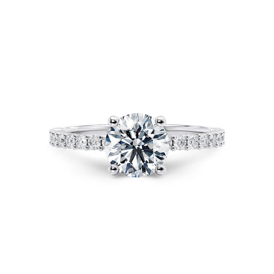 Round Brilliant Shoulder Set Diamond Engagement Ring - Gem-imas Diamond Jewellery