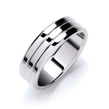  Double Groove Polished Men's Wedding Band - Gem-imas Diamond Jewellery