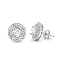  Round Double Halo Diamond Earrings - Gem-imas Diamond Jewellery