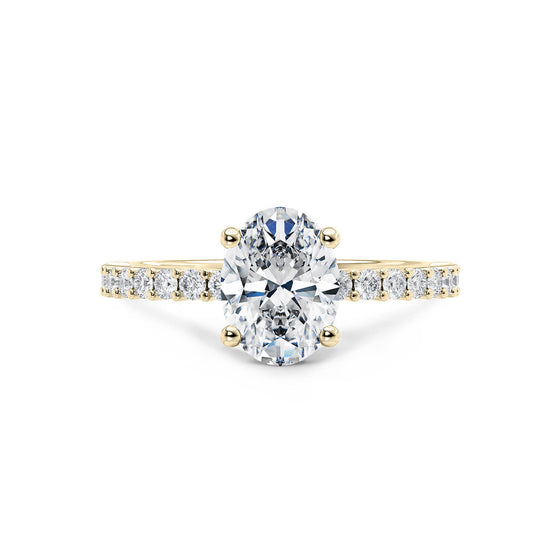 Oval Shoulder Set Diamond Engagement Ring - Gem-imas Diamond Jewellery