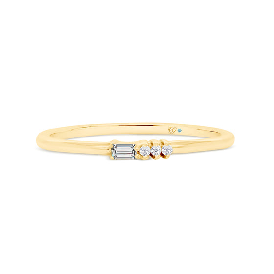 Letter B Morse Code Diamond Stacking Ring - Gem-imas Diamond Jewellery