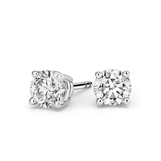 Round Brilliant Solitaire Diamond Stud Earrings - Gem-imas Diamond Jewellery