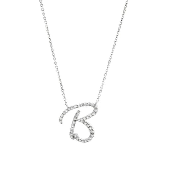 Love Letters - Diamond Initial Pendant B - Gem-imas Diamond Jewellery